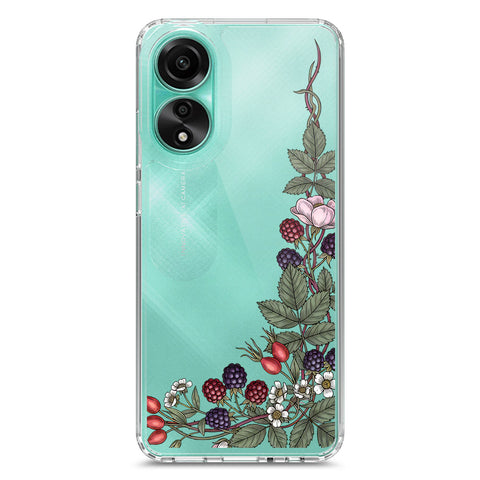 Oppo A78 4G Cover - Velvet Bloom Series - Clear Phone Case - Soft Silicon Borders