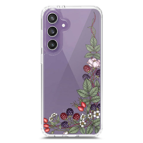Samsung Galaxy S24 Cover - Velvet Bloom Series - Clear Phone Case - Soft Silicon Borders