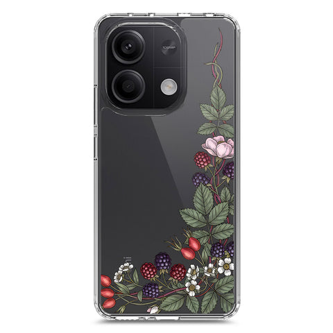 Xiaomi Redmi Note 13 Cover - Velvet Bloom Series - Clear Phone Case - Soft Silicon Borders