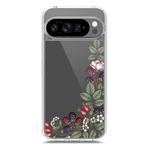 Google Pixel 9 Cover - Velvet Bloom Series - Clear Phone Case - Soft Silicon Borders
