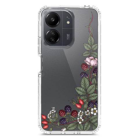 Xiaomi Redmi 13C Cover - Velvet Bloom Series - Clear Phone Case - Soft Silicon Borders