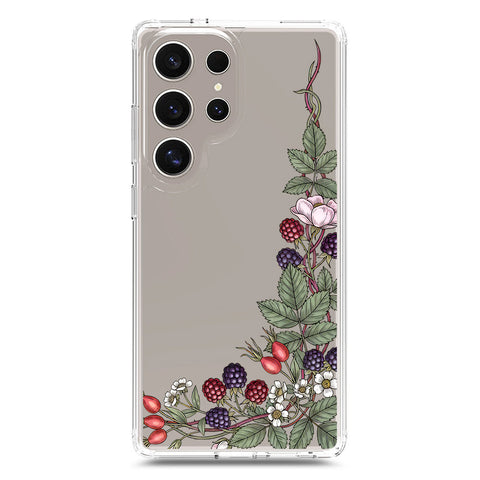 Samsung Galaxy S25 Ultra Cover - Velvet Bloom Series - Clear Phone Case - Soft Silicon Borders