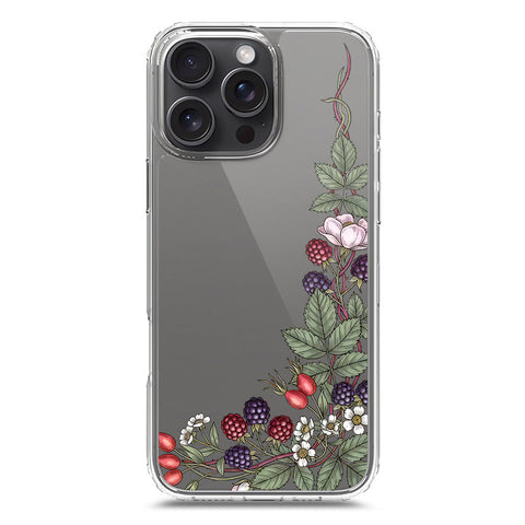 iPhone 16 Pro Max Cover - Velvet Bloom Series - Clear Phone Case - Soft Silicon Borders