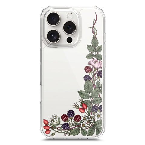 iPhone 16 Pro Cover - Velvet Bloom Series - Clear Phone Case - Soft Silicon Borders