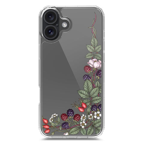 iPhone 16 Plus Cover - Velvet Bloom Series - Clear Phone Case - Soft Silicon Borders