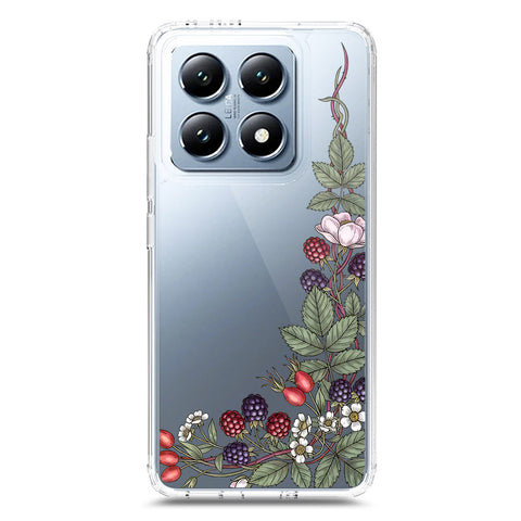 Xiaomi 14T Cover - Velvet Bloom Series - Clear Phone Case - Soft Silicon Borders