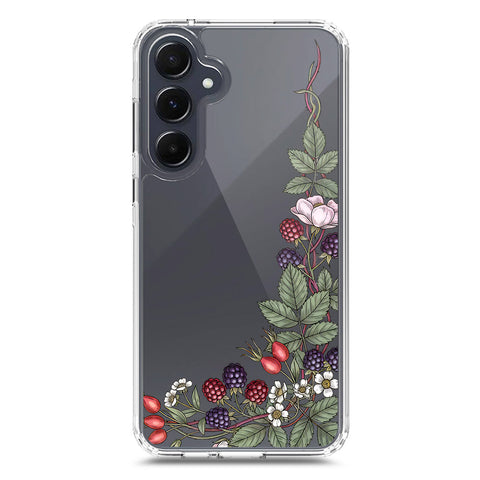 Samsung Galaxy A35 Cover - Velvet Bloom Series - Clear Phone Case - Soft Silicon Borders