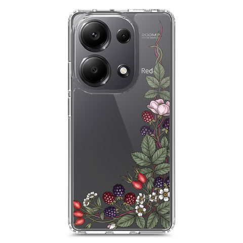 Xiaomi Poco M6 Pro 4G Cover - Velvet Bloom Series - Clear Phone Case - Soft Silicon Borders