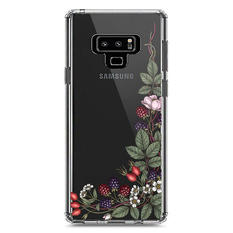 Samsung Galaxy Note 9 Cover - Velvet Bloom Series - Clear Phone Case - Soft Silicon Borders