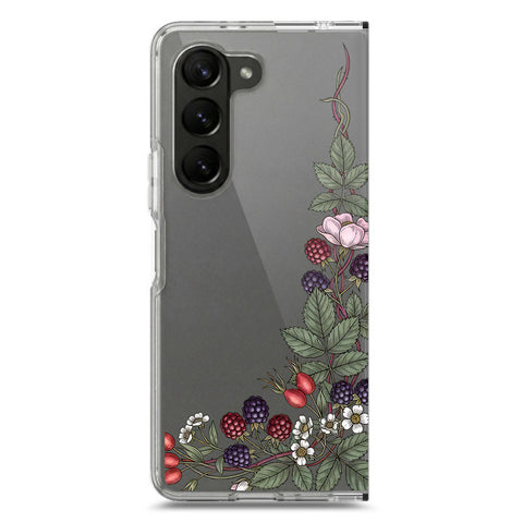 Samsung Galaxy Z Fold 5 Cover - Velvet Bloom Series - Clear Phone Case - Soft Silicon Borders