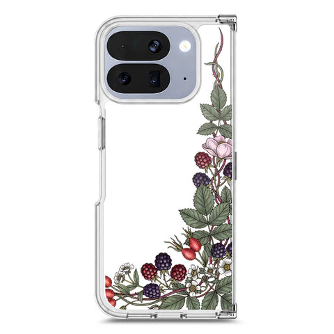 Google Pixel 10 Pro Fold Cover - Velvet Bloom Series - Clear Phone Case - Soft Silicon Borders