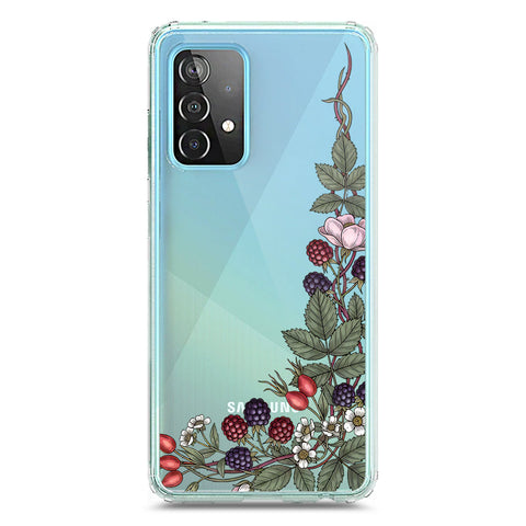 Samsung Galaxy A52 Cover - Velvet Bloom Series - Clear Phone Case - Soft Silicon Borders