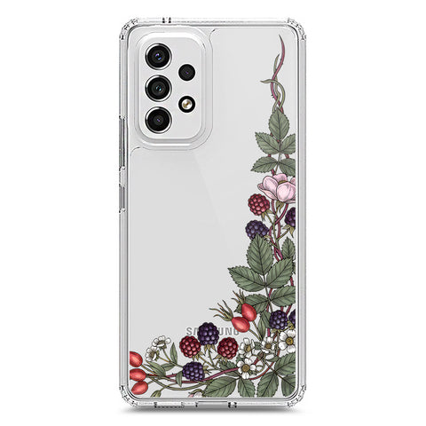 Samsung Galaxy A53 5G Cover - Velvet Bloom Series - Clear Phone Case - Soft Silicon Borders