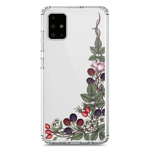 Samsung Galaxy A71 Cover - Velvet Bloom Series - Clear Phone Case - Soft Silicon Borders