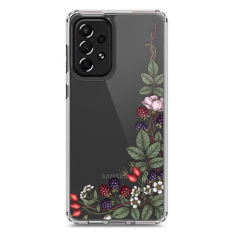 Samsung Galaxy A73 5G Cover - Velvet Bloom Series - Clear Phone Case - Soft Silicon Borders