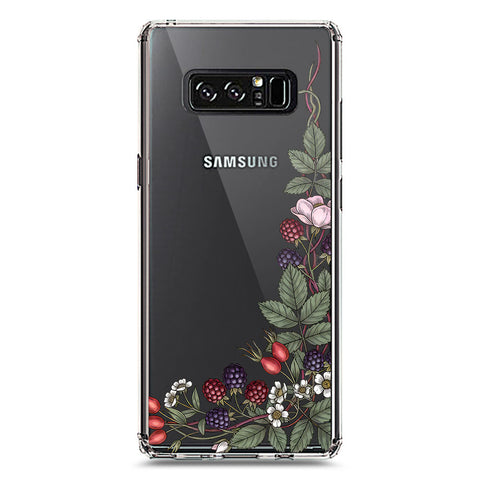 Samsung Galaxy Note 8 Cover - Velvet Bloom Series - Clear Phone Case - Soft Silicon Borders