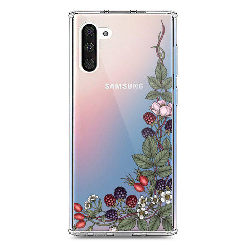 Samsung Galaxy Note 10 Cover - Velvet Bloom Series - Clear Phone Case - Soft Silicon Borders