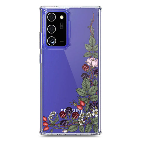 Samsung Galaxy Note 20 Ultra Cover - Velvet Bloom Series - Clear Phone Case - Soft Silicon Borders