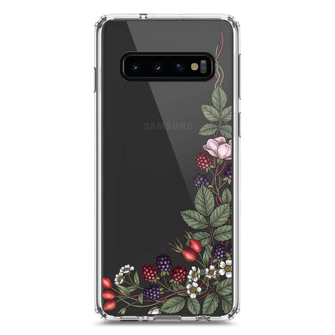 Samsung Galaxy S10 Cover - Velvet Bloom Series - Clear Phone Case - Soft Silicon Borders
