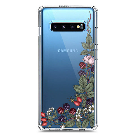 Samsung Galaxy S10 Plus Cover - Velvet Bloom Series - Clear Phone Case - Soft Silicon Borders