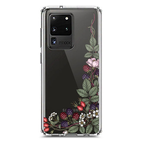 Samsung Galaxy S20 Ultra Cover - Velvet Bloom Series - Clear Phone Case - Soft Silicon Borders