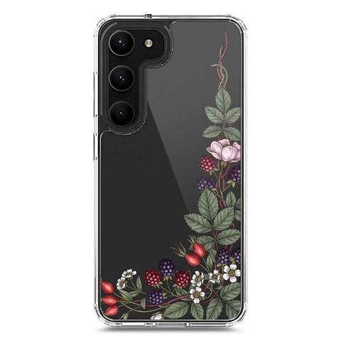 Samsung Galaxy S23 5G Cover - Velvet Bloom Series - Clear Phone Case - Soft Silicon Borders