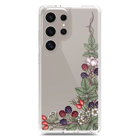 Samsung Galaxy S23 Ultra 5G Cover - Velvet Bloom Series - Clear Phone Case - Soft Silicon Borders