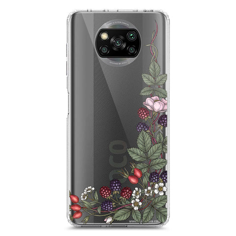 Xiaomi Poco X3 NFC Cover - Velvet Bloom Series - Clear Phone Case - Soft Silicon Borders
