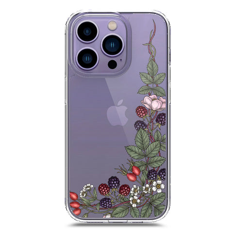 iPhone 14 Pro Max Cover - Velvet Bloom Series - Clear Phone Case - Soft Silicon Borders