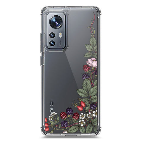 Xiaomi 12 Cover - Velvet Bloom Series - Clear Phone Case - Soft Silicon Borders