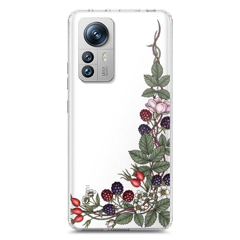 Xiaomi 12 Pro Cover - Velvet Bloom Series - Clear Phone Case - Soft Silicon Borders