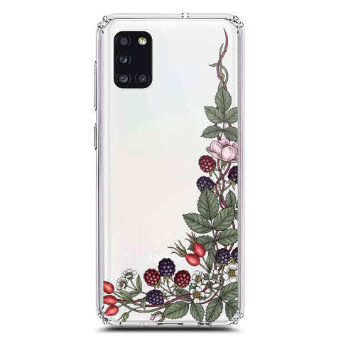 Samsung Galaxy A31 Cover - Velvet Bloom Series - Clear Phone Case - Soft Silicon Borders