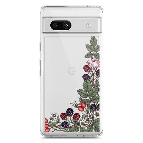 Google Pixel 7a Cover - Velvet Bloom Series - Clear Phone Case - Soft Silicon Borders