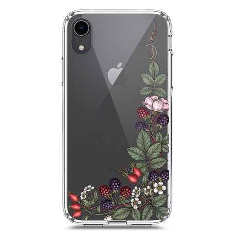 iPhone XR Cover - Velvet Bloom Series - Clear Phone Case - Soft Silicon Borders