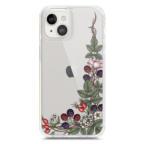 iPhone 13 Cover - Velvet Bloom Series - Clear Phone Case - Soft Silicon Borders