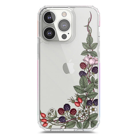 iPhone 13 Pro Cover - Velvet Bloom Series - Clear Phone Case - Soft Silicon Borders