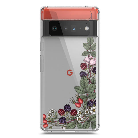 Google Pixel 6 Pro Cover - Velvet Bloom Series - Clear Phone Case - Soft Silicon Borders