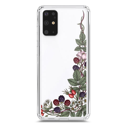 Samsung Galaxy S20 Plus Cover - Velvet Bloom Series - Clear Phone Case - Soft Silicon Borders