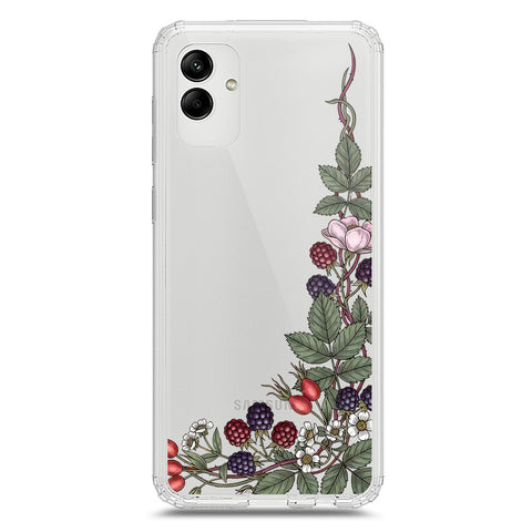 Samsung Galaxy M02s Cover - Velvet Bloom Series - Clear Phone Case - Soft Silicon Borders
