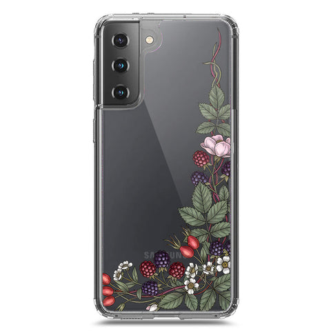 Samsung Galaxy S21 Plus 5G Cover - Velvet Bloom Series - Clear Phone Case - Soft Silicon Borders