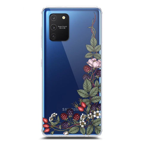 Samsung Galaxy M80s Cover - Velvet Bloom Series - Clear Phone Case - Soft Silicon Borders