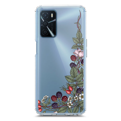Oppo A55 5G Cover - Velvet Bloom Series - Clear Phone Case - Soft Silicon Borders