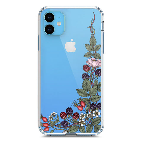 iPhone 11 Cover - Velvet Bloom Series - Clear Phone Case - Soft Silicon Borders
