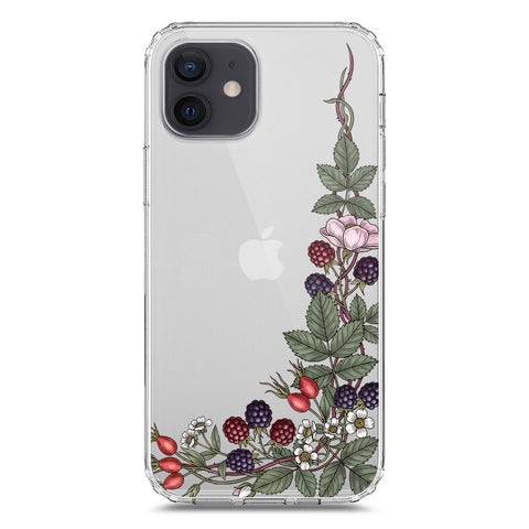 iPhone 12 Pro Cover - Velvet Bloom Series - Clear Phone Case - Soft Silicon Borders