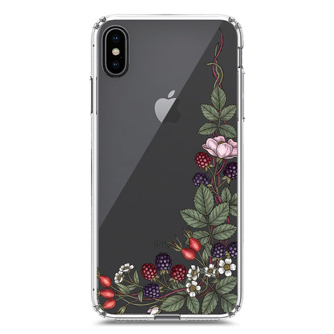 iPhone XS / X Cover - Velvet Bloom Series - Clear Phone Case - Soft Silicon Borders
