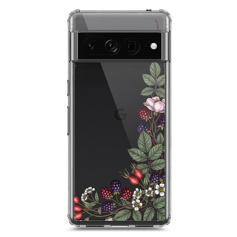 Google Pixel 7 Pro Cover - Velvet Bloom Series - Clear Phone Case - Soft Silicon Borders