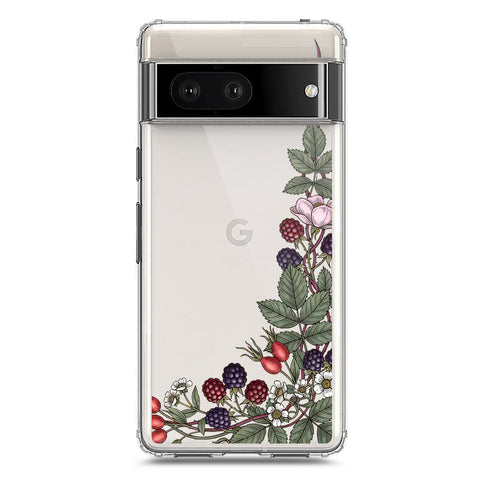 Google Pixel 7 Cover - Velvet Bloom Series - Clear Phone Case - Soft Silicon Borders