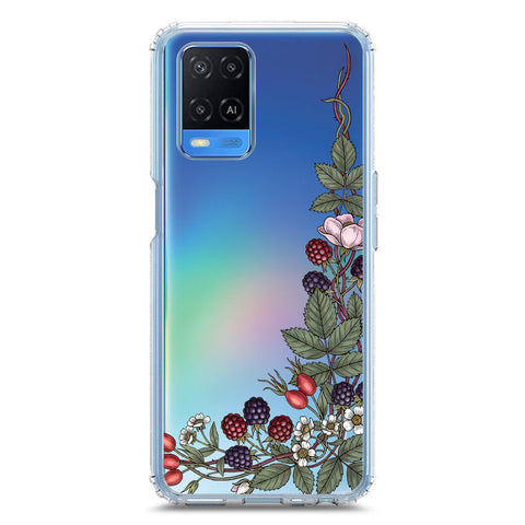 Oppo A54 4G Cover - Velvet Bloom Series - Clear Phone Case - Soft Silicon Borders