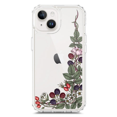iPhone 15 Cover - Velvet Bloom Series - Clear Phone Case - Soft Silicon Borders