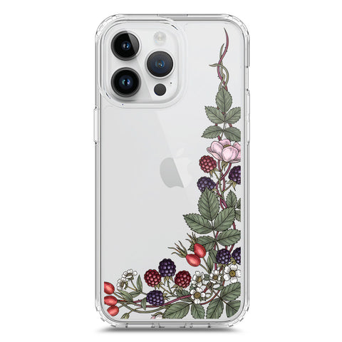 iPhone 15 Pro Cover - Velvet Bloom Series - Clear Phone Case - Soft Silicon Borders